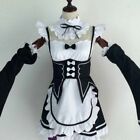 Damen Lolita Gothik Kleid Rüsche Japanisch Dienstmädchen Outfit Kellnerin