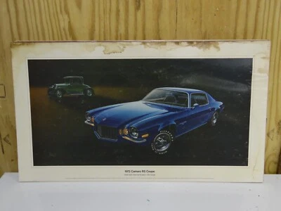 Vintage Chevrolet 1972 Camaro RS Coupe   Dealership Promo cardboard 32x18" - Image 1 of 4