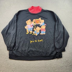 Vintage 80s Sweatshirt Womens Plus 3XL Teddy Bears Honey Teachercore Cottagecore - Picture 1 of 8