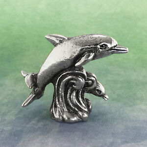 Dolphins Pewter Figurine Australian Made Gift Souvenir Ornament Statue