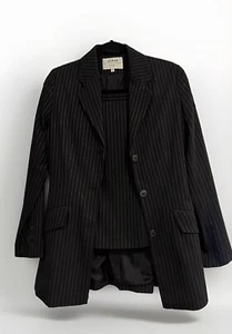 Y2K vintage H&M Pinstripe 2pc Suit Skirt jacket Set Small 4/6 34/36 - Picture 1 of 10