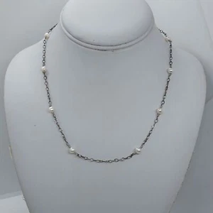 Lucky Me Silver Tone And Pearl Necklace - Picture 1 of 5
