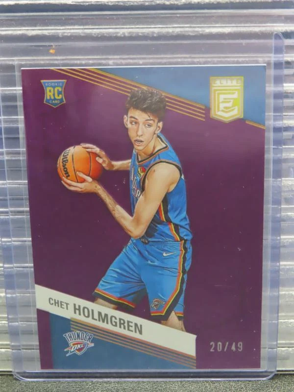 2022-23 Donruss Elite Chet Holmgren Purple Parallel Rookie RC #20/49 Thunder