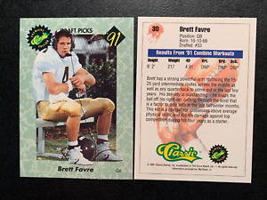 BRETT FAVRE Green Bay Packers 1991 Classic Draft Picks Card #30 ROOKIE JETS