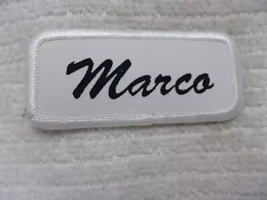 MARCO GEBRAUCHT SIEBDRUCK VINTAGE AUFNÄHEN NAME PATCH ETIKETTEN VERSCHIEDENE FARBEN VERFÜGBAR - Bild 1 von 12