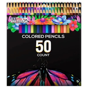 50pc Adult Coloring Book Artist Grade Colored Pencil Set, Drawing, Sketching Art - Picture 1 of 5