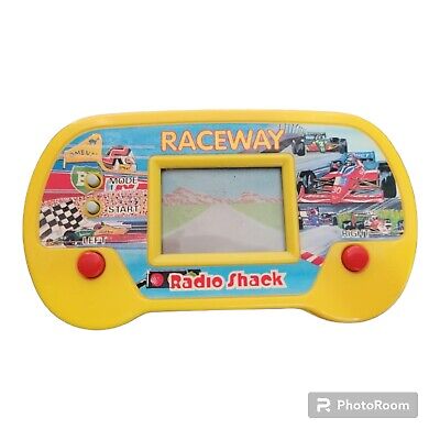 Vintage Radio Shack Raceway Yellow Handheld Video Game Tested Works! 