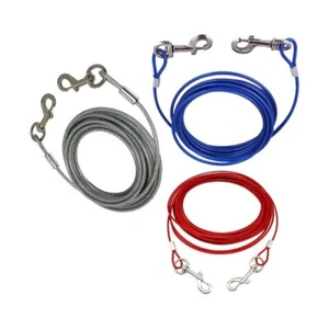 Dog Tie Out Cable Metal Wire Collar Leash Lead Steel For Pet Puppy Dog - Picture 1 of 4