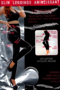 SLIM LEGGINGS SCHWARZ FLEECE FLACHER BAUCH GESÄSSLIFT. - Bild 1 von 7