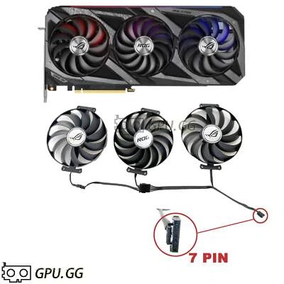 Asus ROG Strix RTX 3060 Ti 3070 3080 3090 (Ti) 6700XT 6800 (XT) 6900XT Fans Repl - Image 1 of 4