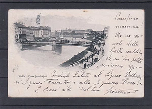 AK Wien Panoramakarte Franz Josef Kai ca. um 1900 gelaufen nach Istrien - Picture 1 of 2