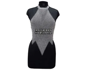 Medieval Chainmail Halter Top Aluminum Butted Rings for Women Party Wear Outfit - Picture 1 of 5