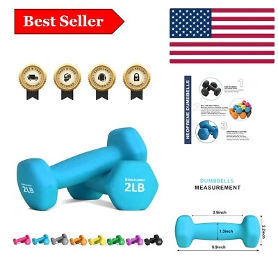 Par de mancuernas recubiertas de neopreno ecológicas (2 libras) para un soporte de entrenamiento definitivo Foto 1 de 4