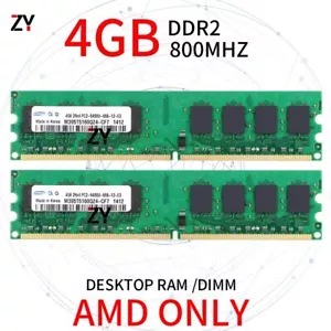 8Go 2x 4Go Kit DDR2 PC2-6400U 800MHz 240Pin AMD DIMM Desktop RAM Pour Samsung FR - Foto 1 di 6