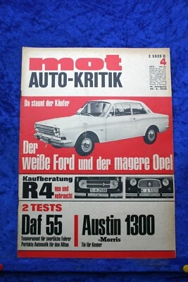 MOT 4/68 Daf 55 Austin Morris 1300 Renault 4 Ford Opel - Immagine 1 di 2