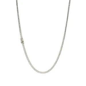 Collar Tenis ANTIDESLUSTRE 925 Plata Esterlina Micro Piel 2mm 1 Fila 16 Pulgadas - Imagen 1 de 6