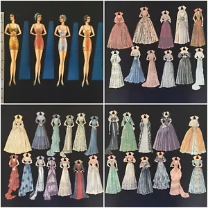 Conjunto de vestidos usados por las primeras damas de la Casa Blanca muñecas de papel corte repro - Imagen 1 de 12