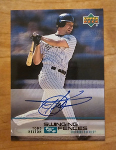 1999 UD Challengers For 70 Swinging For The Fences Todd Helton, Autograph; RARE!