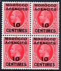 1917-24 SG217 1d Scarlet Overprint Morocco Agencies French Currency George V MNH
