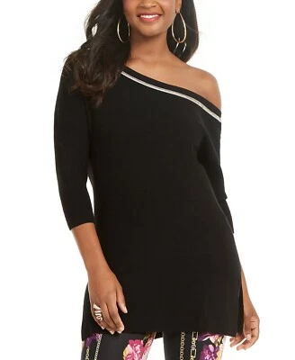 /LX005/ Suéter Túnica Thalia Sodi Asimétrico Hombro Negro Talla XS $69.50 Foto 1 de 2