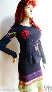 STUNNING DIDIER PARAKIAN unique soft wool knit top and skirt outfit S M 2 - Bild 1 von 9