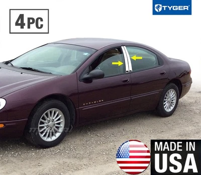 TYGER For 93-98 Chrysler Concorde 4PC Stainless Steel Chrome Pillar Post Trim Foto 1 de 4