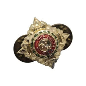 Military Officer Pip Brass Enamel Pin Vintage Army War Memorabilia - Foto 1 di 8