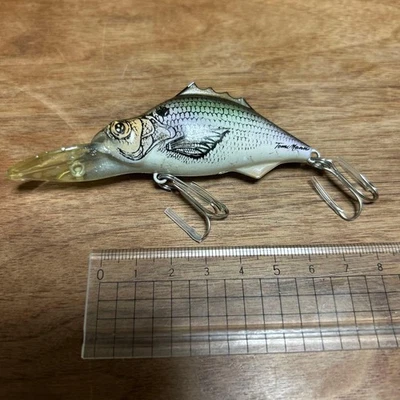 American Old Lure Hombre's Router Estampado Natural Bluegill Usado Vibratorio y Manivela Foto 1 de 4