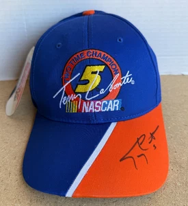 Neu mit Etikett Vintage Terry Labonte SIGNIERTE NASCAR-Mütze blau Druckknopflasche Sport-Design Einheitsgröße - Bild 1 von 5