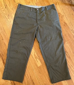 VTG 70s Ben Davis Green Work Pants Men’s Size 38 Outdoors Workwear PRIDE Zipper - Picture 1 of 23