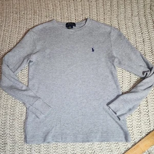 Polo Ralph Lauren Niños Niños Grande 14/16 Manga Larga Gris Tejido Gofre Camisa Térmica - Imagen 1 de 12