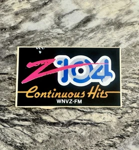 WNVZ-FM Z104 CONTINUOUS HITS VINTAGE BUMPER STICKER HA0210 - Picture 1 of 3