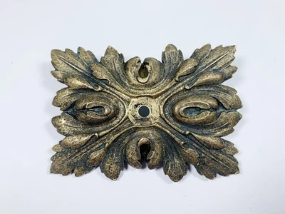 Victorian Brass Ormolu Furniture Hardware Mount French Flower Antique 3 x 2” - Image 1 of 4