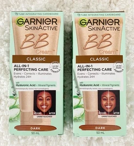 2x Garnier SkinActive CLASSIC Perfecting All-in-1 BB Cream Shade DARK 50ml - Picture 1 of 4