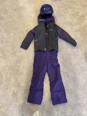 Spyder Girls Insulated Ski  Jacket Pants Helmet & Goggles - Size 8 Outfit - Image 1 of 3