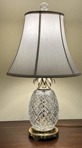 VINTAGE WATERFORD PINEAPPLE LAMP WITH ORIG SHADE 1996 HOSPITALITY COLLECTION - Picture 1 of 19