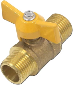 Válvula de bola de latón T Tulead mini 1/2 pulgada NPT roscada macho a macho válvula de gas amarilla - Imagen 1 de 12