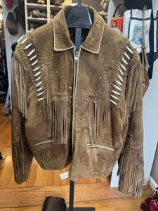 Gallery Leather Herren Western Wildschwein Wildleder Fransen Jacke Größe XXL - Bild 1 von 11