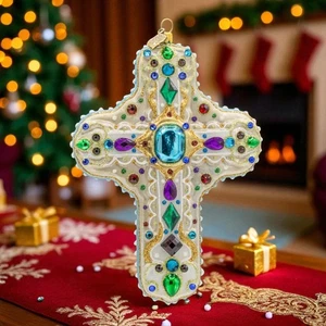 Jay Strongwater Joya Sagrada Cruz Ornamento SDH20153-208 - Imagen 1 de 4