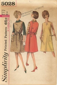 Simplicity 5028 Wrap-Around Jumper & Blouse w Roll Collar Sz 18 UNCUT Pattern - Picture 1 of 4