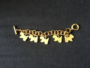 Vintage Carolee Scotties Goldtone Charm Bracelet W Toggle Closure - Picture 1 of 5