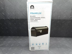 Architectural Mailboxes Franklin Black, Medium, Steel, Post Mount Mailbox - Picture 1 of 2