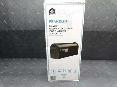 Architectural Mailboxes Franklin Black, Medium, Steel, Post Mount Mailbox - Image 1 of 2