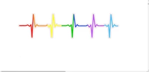 Rainbow Heart Beat Vinyl PVC Waterproof Auto/Accessory Decal - FAST US SHIPPER! - Picture 1 of 2
