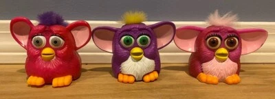 McDonald's Furby Happy Meal Toys 1998 - Lote de 3 piezas - 1 púrpura y 2 Furby rosado Foto 1 de 4