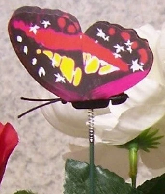 Garden Decor Flower Pot Plant Pick Stake Colorful Butterfly NEW 12“ tall #1 - Image 1 of 4