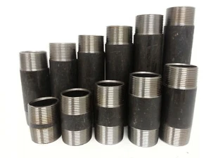 PIPE NIPPLE 1-1/4" Schedule 40 x 12" Long NPT Thread Both End, Black Steel - Picture 1 of 8