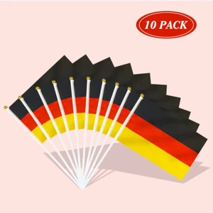 10 Deutschlandflagge Fähnchen Kleine Handfahne 14x21 cm Nationalflagge WM EM - Bild 1 von 4