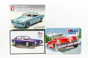 AMT 1/25 Modellino Auto Kit Studebaker Lotto 1953 Starliner Coupè 1963 Avanti - Foto 1 di 3