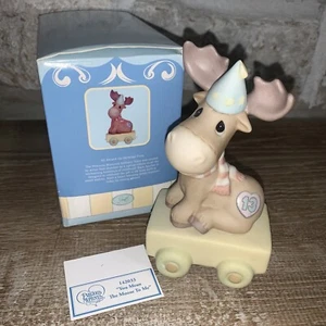 Precious Moments You Mean The Moose To Me Birthday Train Age 13 Bisque Po In BOX - Picture 1 of 9